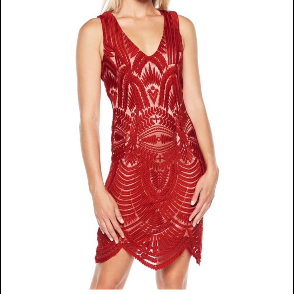 Bardot Embroidered Dress